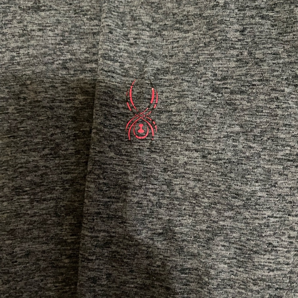 Spyder Gray and Hot Pink 1/4 Zip Long Sleeve Top, Size small